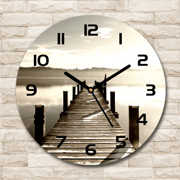 Orologio da parete rotondo con quadrante in legno d'ispirazione porto