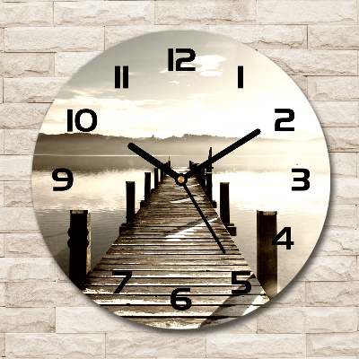 Orologio da parete rotondo con quadrante in legno d'ispirazione porto