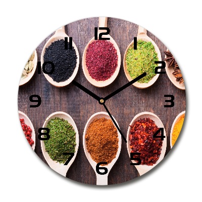 Orologio rotondo in vetro con motivo di spezie colorate