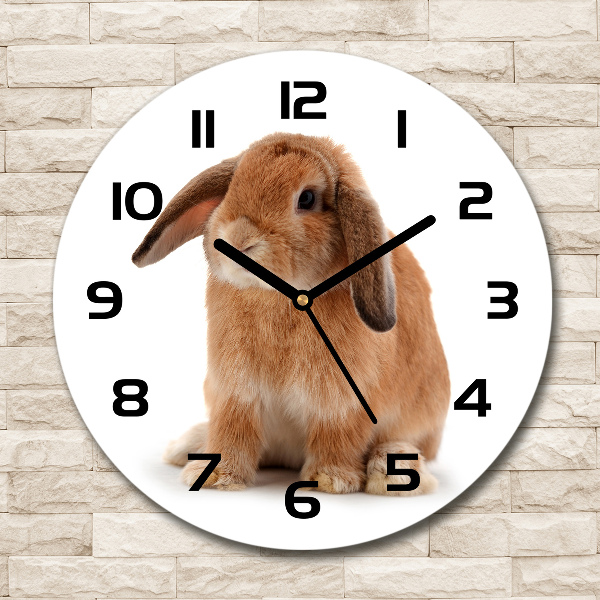 Orologio rotondo con motivo coniglio rosso