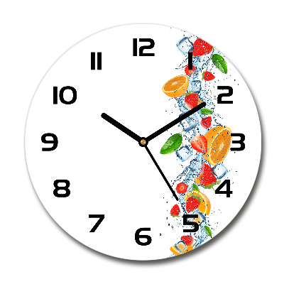 Orologio da parete rotondo con decorazione a tema frutta con effetto ghiaccio