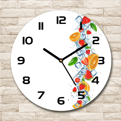 Orologio da parete rotondo con decorazione a tema frutta con effetto ghiaccio