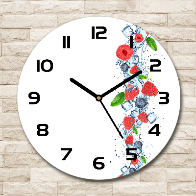 Orologio da parete rotondo con motivo frutti di bosco e ghiaccio