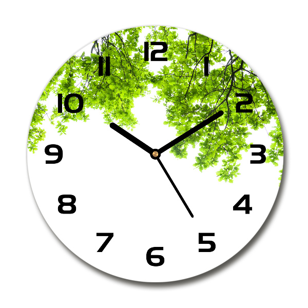 Orologio da parete rotondo con motivo di foglie di quercia