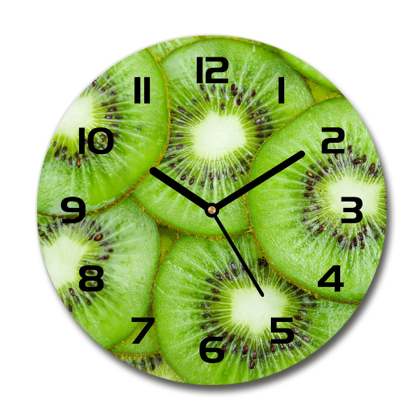 Orologio rotondo in vetro con motivo kiwi