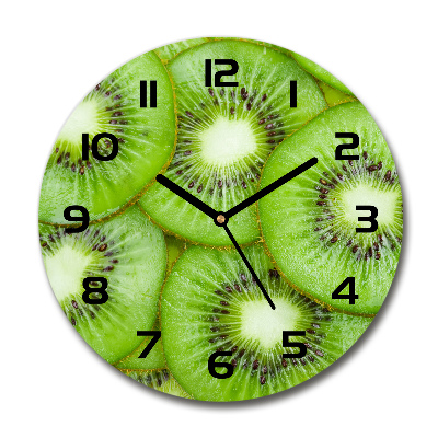 Orologio rotondo in vetro con motivo kiwi
