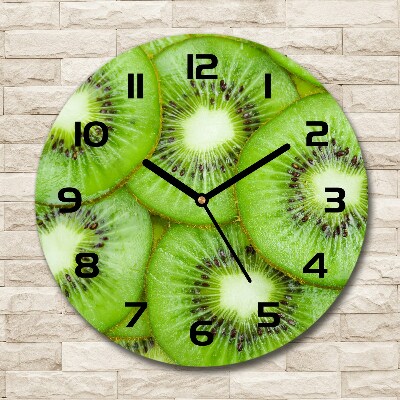 Orologio rotondo in vetro con motivo kiwi