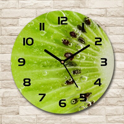 Orologio rotondo in vetro con motivo kiwi