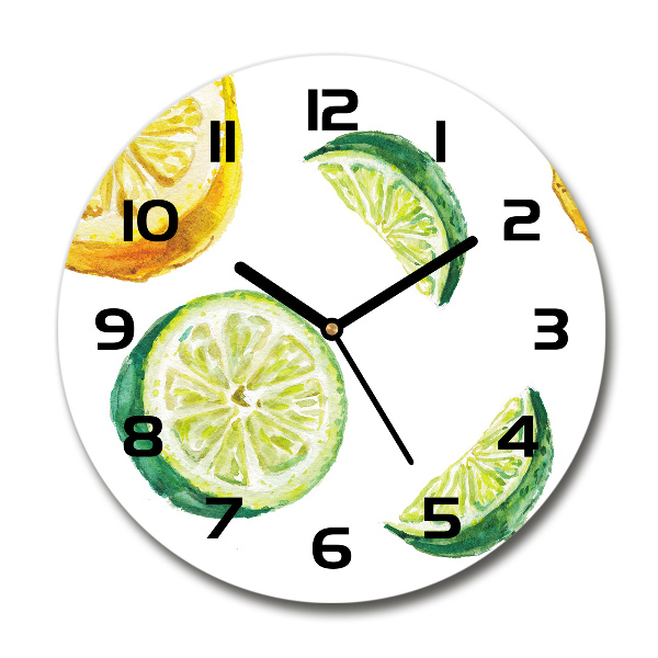 Orologio rotondo in vetro con quadrante nei toni del limone e del lime
