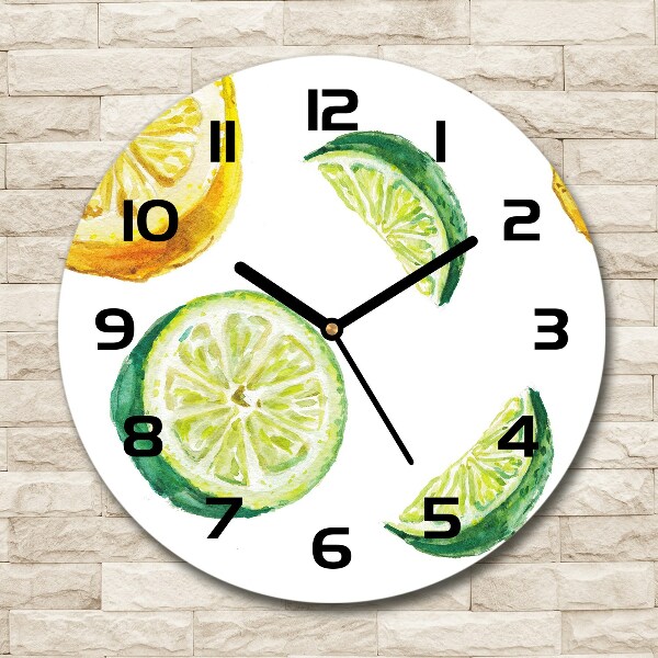 Orologio rotondo in vetro con quadrante nei toni del limone e del lime