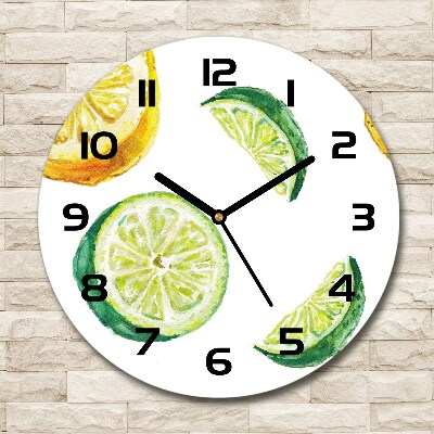 Orologio rotondo in vetro con quadrante nei toni del limone e del lime