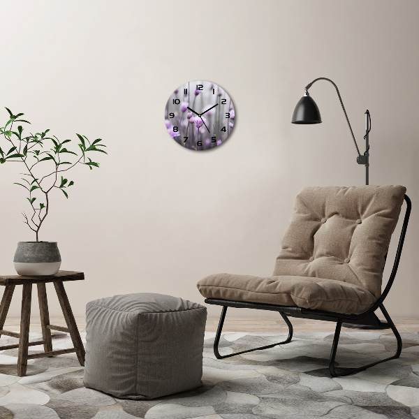 Orologio rotondo con motivo a fiori di erba cipollina