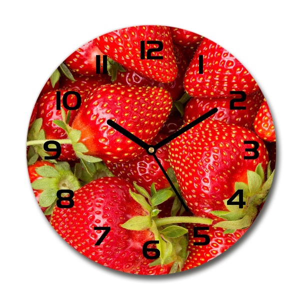 Orologio da parete rotondo con decorazione a fragole