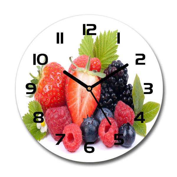 Orologio rotondo con motivo ai frutti di bosco