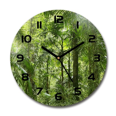 Orologio rotondo in vetro con motivo foresta tropicale