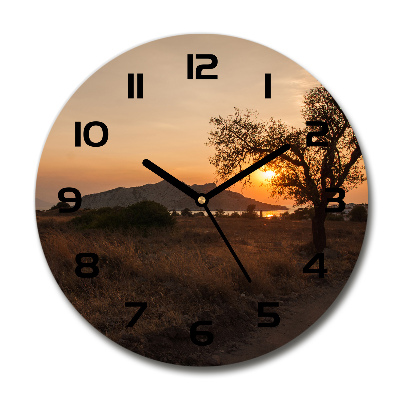 Orologio da parete rotondo con motivo ispirato al tramonto