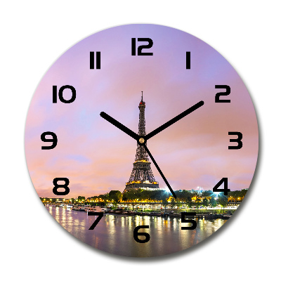 Orologio rotondo in vetro con motivo della Torre Eiffel di Parigi