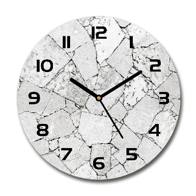 Orologio rotondo in vetro con motivo di muro di pietra