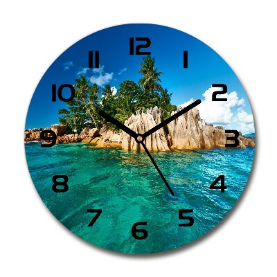 Orologio da parete rotondo con decorazione a tema isola tropicale