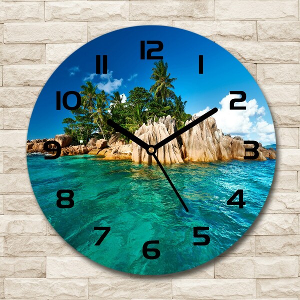 Orologio da parete rotondo con decorazione a tema isola tropicale