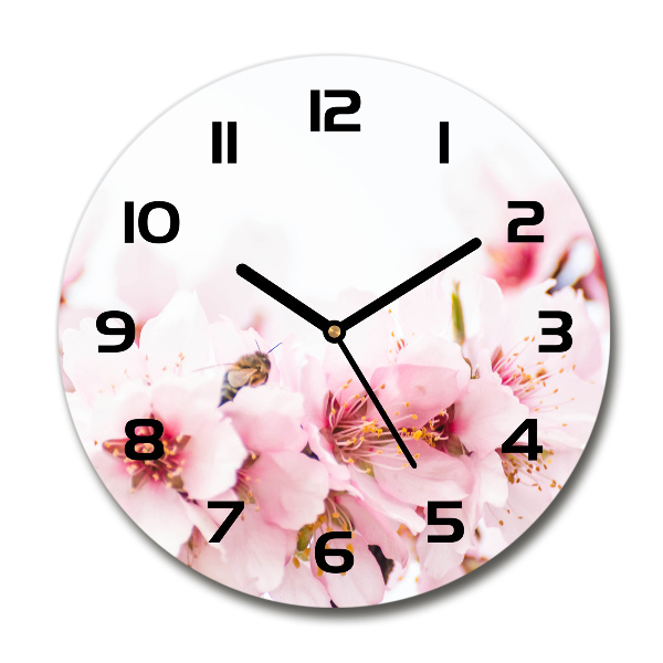 Orologio rotondo con motivo di fiori di ciliegio