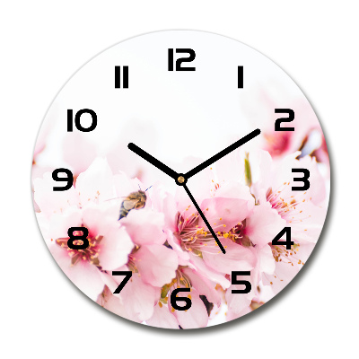 Orologio rotondo con motivo di fiori di ciliegio