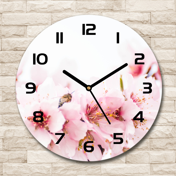 Orologio rotondo con motivo di fiori di ciliegio
