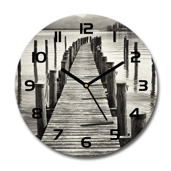 Orologio rotondo con quadrante in legno stile molo