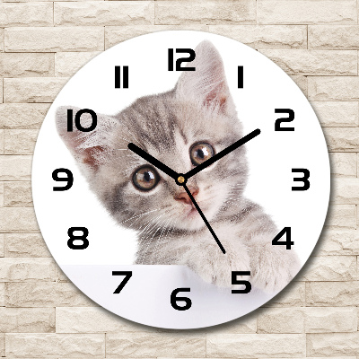 Orologio rotondo con motivo di gatto grigio