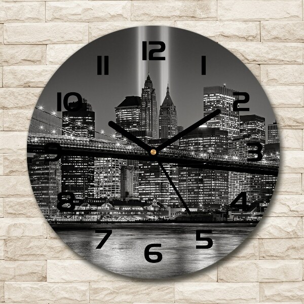 Orologio rotondo con motivo ispirato a Manhattan, New York