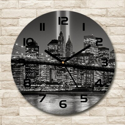 Orologio rotondo con motivo ispirato a Manhattan, New York