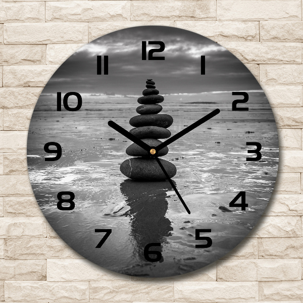 Orologio da parete rotondo con motivo Pietre di equilibrio