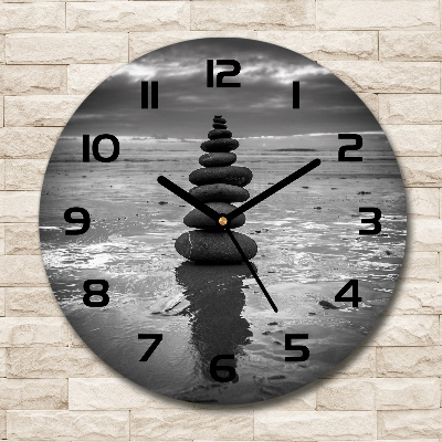 Orologio da parete rotondo con motivo Pietre di equilibrio