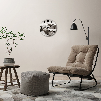 Orologio rotondo in vetro con motivo 'Nuvole viste dall'alto'