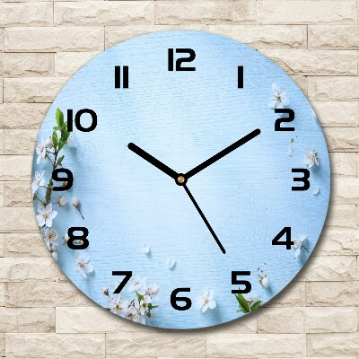 Orologio rotondo con sfondo a fiori di ciliegio