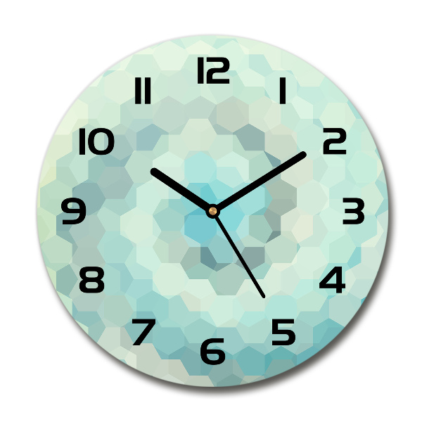 Orologio rotondo in vetro con sfondo astratto