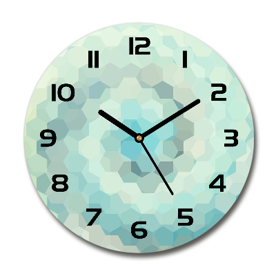 Orologio rotondo in vetro con sfondo astratto