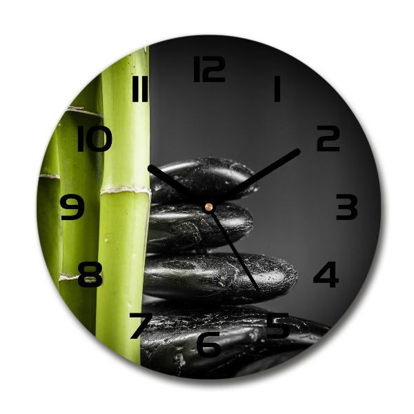 Orologio da parete rotondo con cornice in bambù
