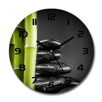 Orologio da parete rotondo con cornice in bambù