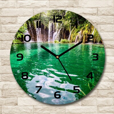 Orologio rotondo con motivo del lago di Plitvice
