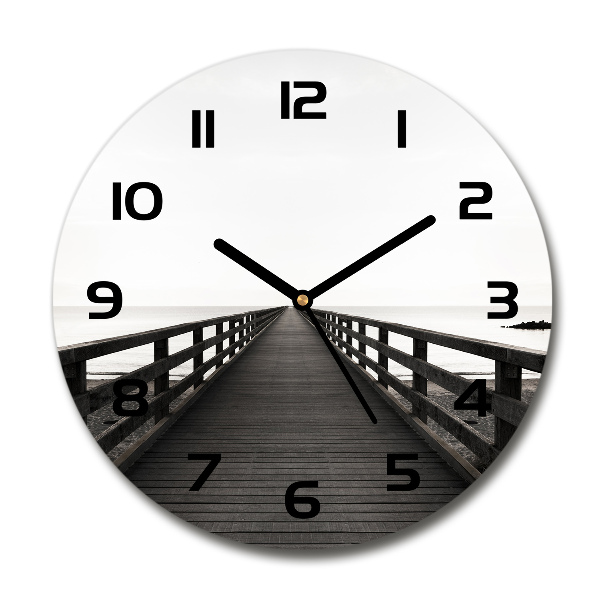 Orologio rotondo con quadrante in legno stile molo