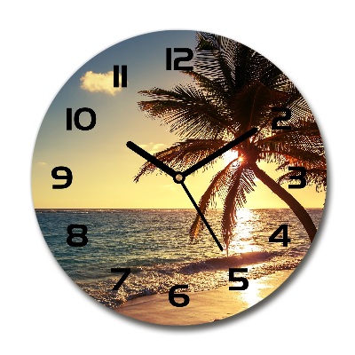 Orologio da parete rotondo con motivo spiaggia tropicale