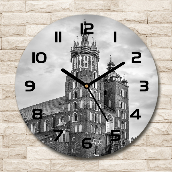 Orologio da parete rotondo con il motivo della città di Cracovia, Polonia