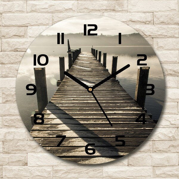 Orologio rotondo con quadrante in legno tipo molo