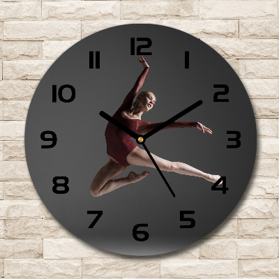 Orologio rotondo in vetro con motivo 'Danza moderna'