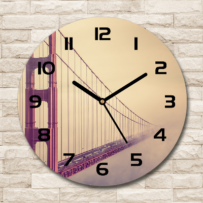 Orologio da parete rotondo con stampa del Ponte di San Francisco