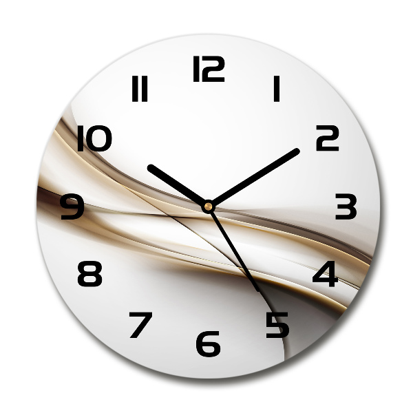 Orologio rotondo in vetro con motivo a onde marroni