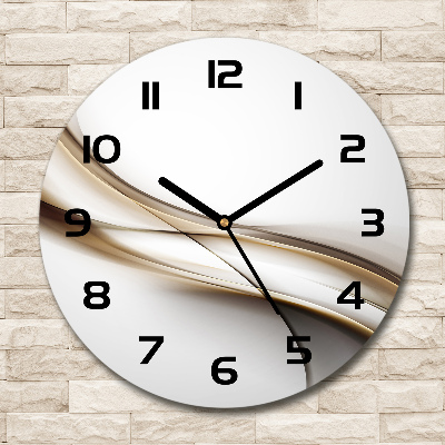 Orologio rotondo in vetro con motivo a onde marroni