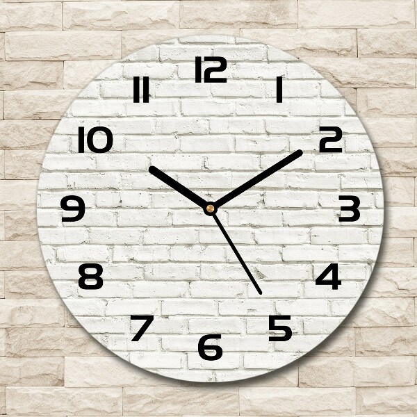 Orologio da parete rotondo con quadrante decorato con motivo muro di mattoni