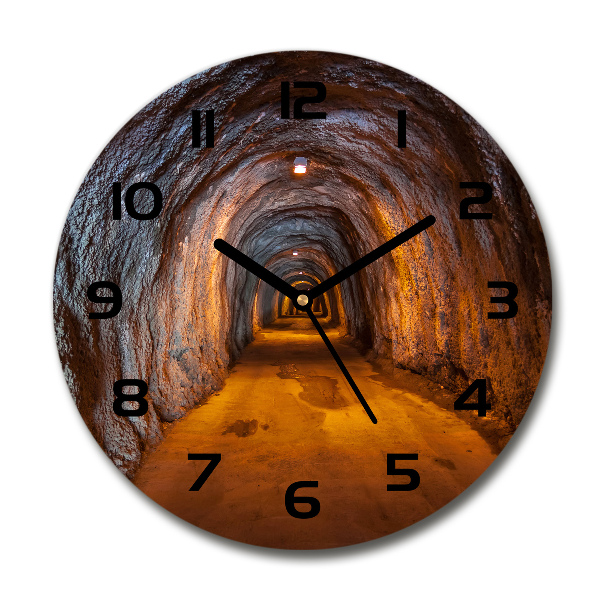 Orologio da parete rotondo con motivo a tunnel sotterraneo